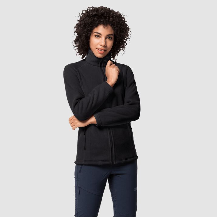 Jack Wolfskin Womens Midnight Moon Fleece Jacket Black 802397QXB